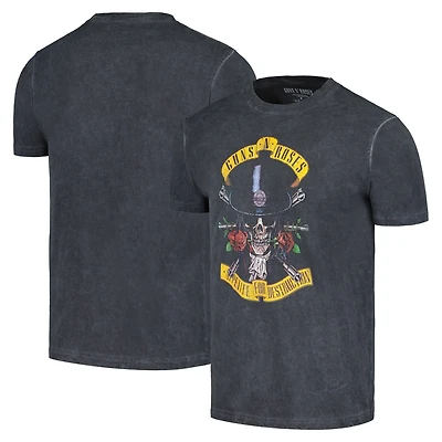 Unisex  Black Guns N’ Roses Appetite Washed Dip-Dye T-Shirt