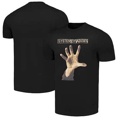 Unisex  Black System of a Down Hand T-Shirt