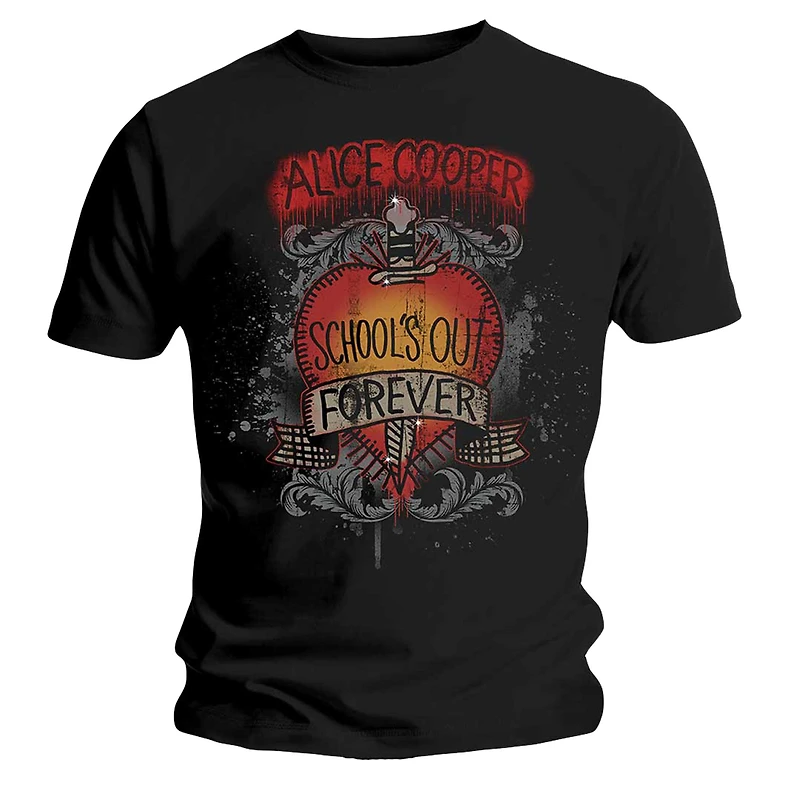 Unisex  Black Alice Cooper School's Out Dagger T-Shirt