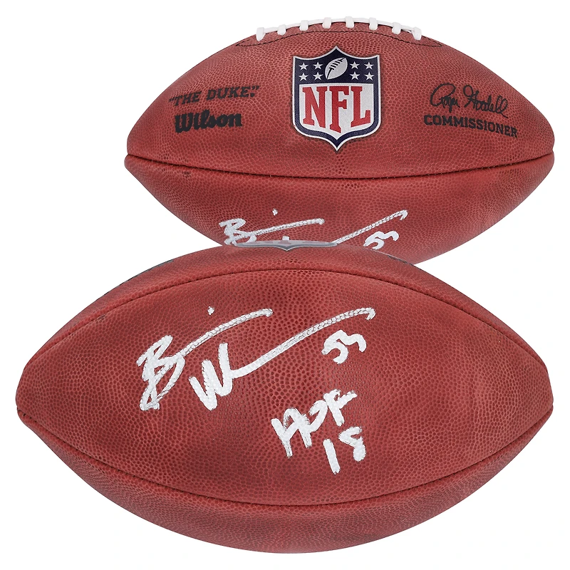 Brian Urlacher Chicago Bears Autographed Duke Full Color Football with "HOF 18" Inscription