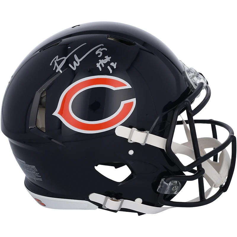 Brian Urlacher Chicago Bears Autographed Riddell Speed Authentic Helmet with "HOF 18" Inscription