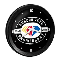 NASCAR 75th Anniversary 15" Ribbed Frame Wall Clock