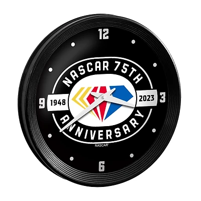 NASCAR 75th Anniversary 15" Ribbed Frame Wall Clock