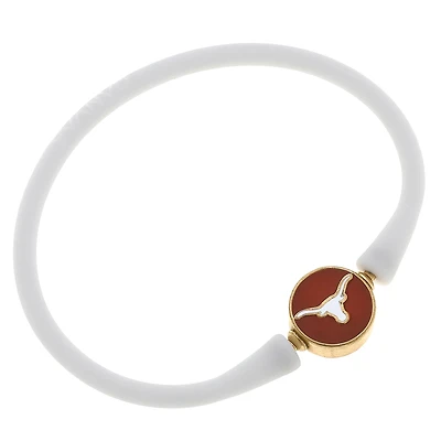 Women's CANVAS Style Texas Longhorns Enamel Silicone Bali Bracelet