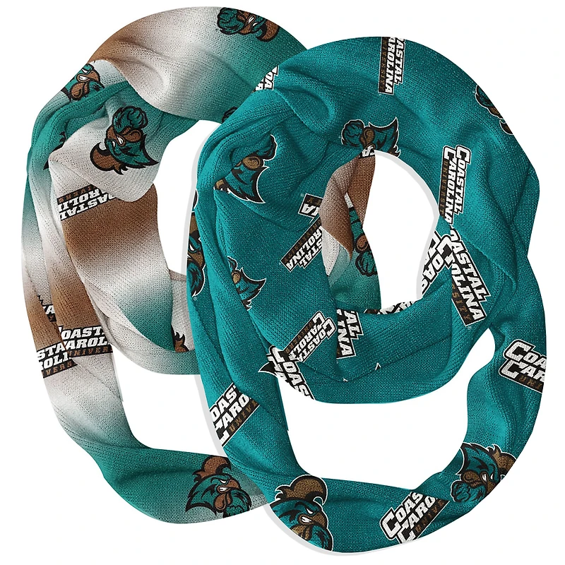 Vive La Fete  Coastal Carolina Chanticleers Two-Piece Infinity Scarves Set
