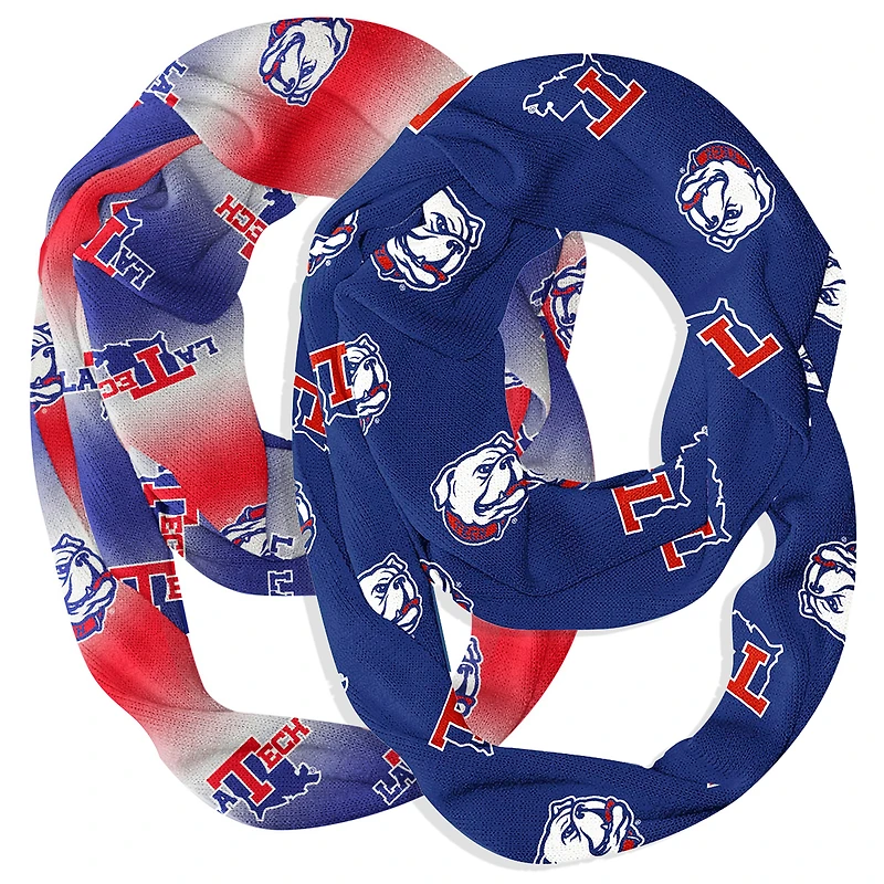 Vive La Fete  Louisiana Tech Bulldogs Two-Piece Infinity Scarves Set