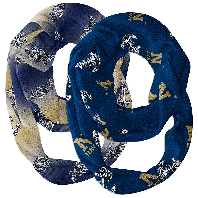 Vive La Fete  Navy Midshipmen Two-Piece Infinity Scarves Set