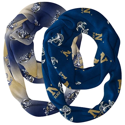 Vive La Fete  Navy Midshipmen Two-Piece Infinity Scarves Set