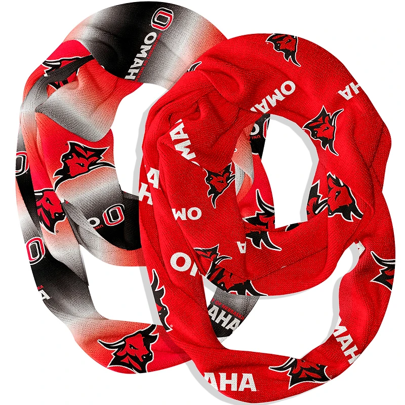 Vive La Fete  Nebraska Omaha Mavericks Two-Piece Infinity Scarves Set