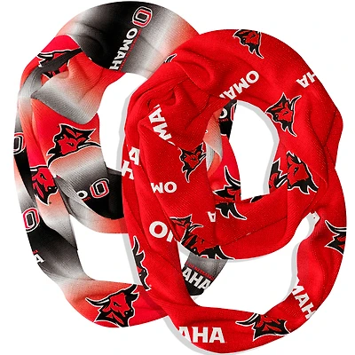 Vive La Fete  Nebraska Omaha Mavericks Two-Piece Infinity Scarves Set