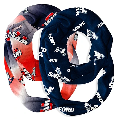 Vive La Fete  Samford Bulldogs Two-Piece Infinity Scarves Set