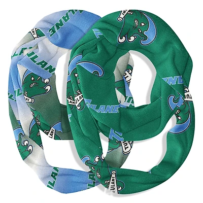 Vive La Fete  Tulane Green Wave Two-Piece Infinity Scarves Set