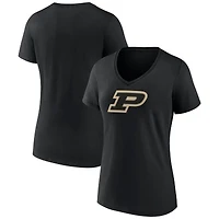 Women's Fanatics Black Purdue Boilermakers Logo V-Neck T-Shirt