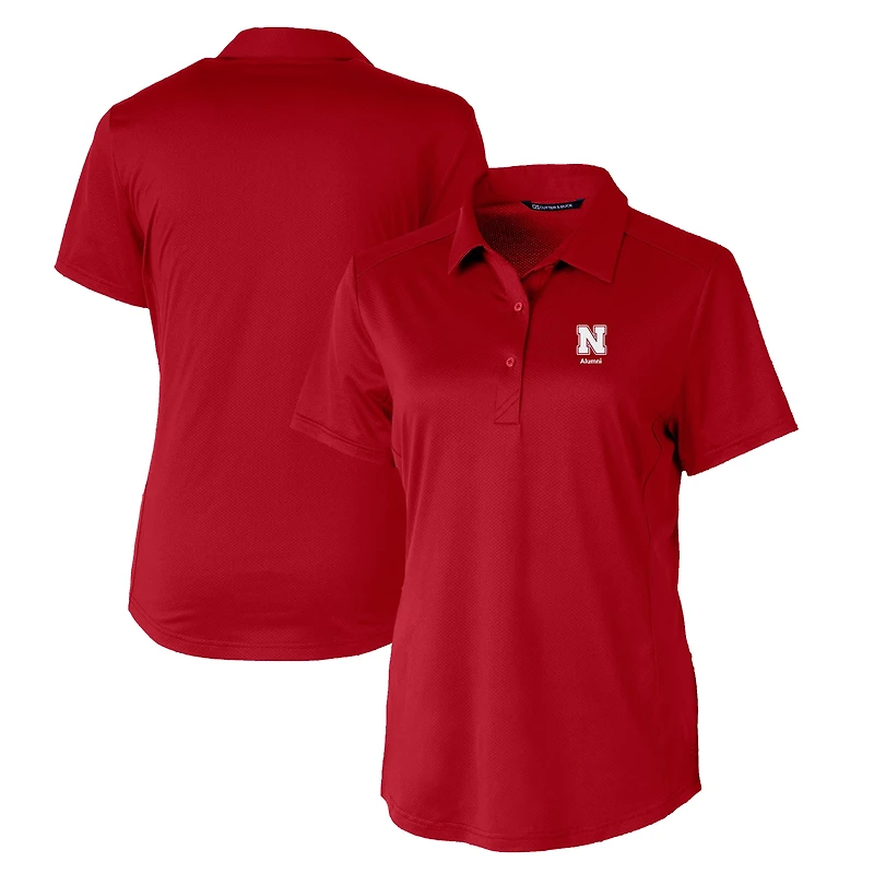 Women's Cutter & Buck  Scarlet Nebraska Huskers Alumni DryTec Prospect Textured Stretch Polo