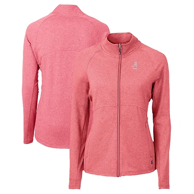 Women's Cutter & Buck  Crimson Alabama Crimson Tide Alumni Adapt Eco Knit Heather Recycled Full-Zip Jacket