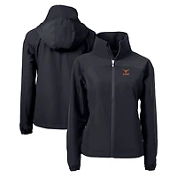 Women's Cutter & Buck  Black Texas Longhorns Alumni Charter Eco Recycled Full-Zip Jacket