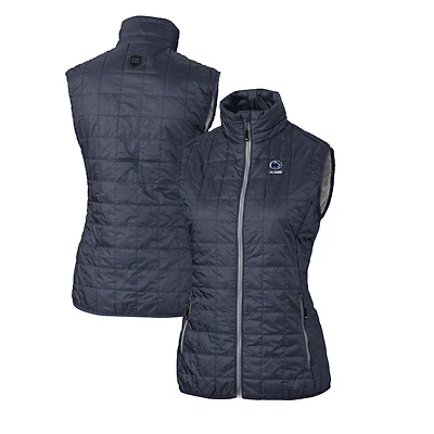 Women's Cutter & Buck  Navy Penn State Nittany Lions Alumni Rainier PrimaLoft Eco Insulated Full-Zip Puffer Vest
