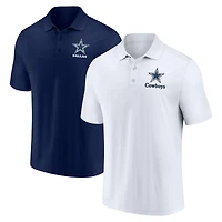 Men's Fanatics White/Navy Dallas Cowboys Throwback Polo Combo Set