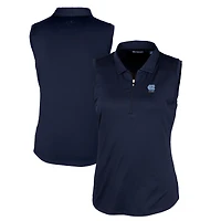 Women's Cutter & Buck  Navy North Carolina Tar Heels Alumni DryTec Forge Stretch Sleeveless Polo
