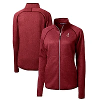 Women's Cutter & Buck Crimson Alabama Crimson Tide Alumni Mainsail Sweater-Knit Full-Zip Jacket