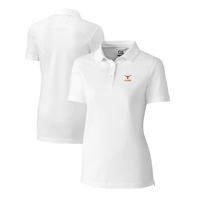 Women's Cutter & Buck  White Texas Longhorns Alumni Advantage Tri-Blend Pique Polo
