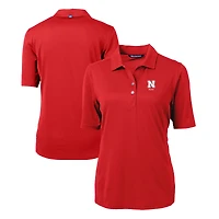 Women's Cutter & Buck  Scarlet Nebraska Huskers Alumni Virtue Eco Pique Recycled Polo