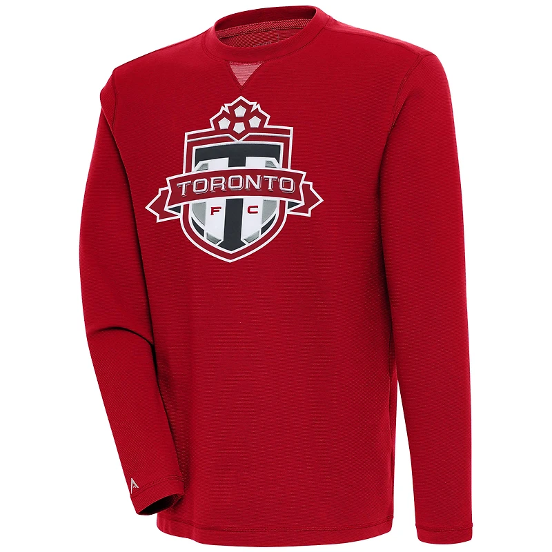 Men's Antigua  Red Toronto FC Flier Bunker Tri-Blend Pullover Sweatshirt