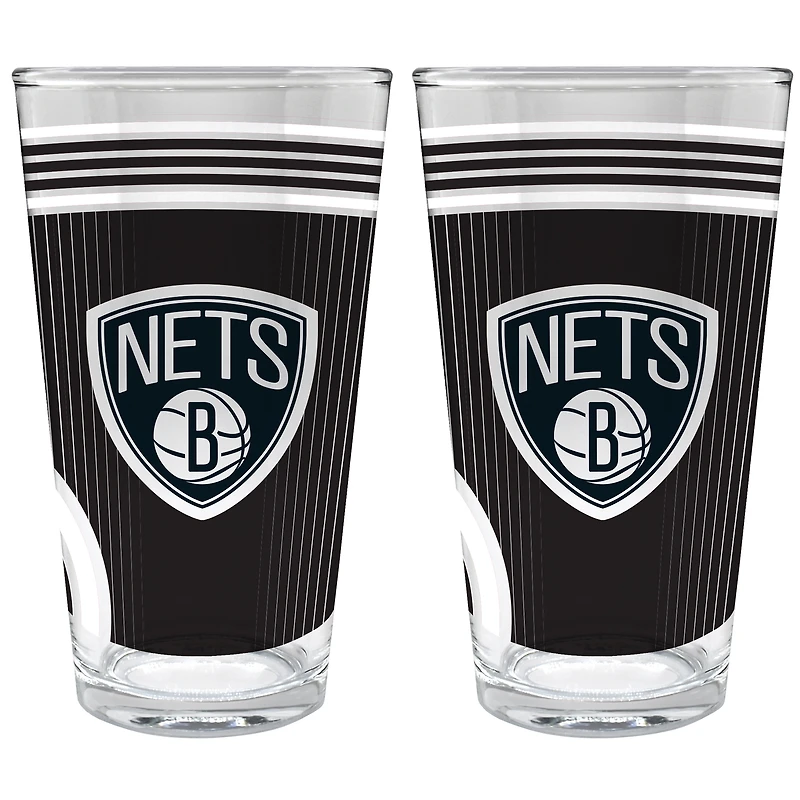 Brooklyn Nets Two-Piece 16oz. Pint Glass Set