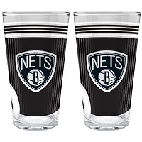 Brooklyn Nets Two-Piece 16oz. Pint Glass Set