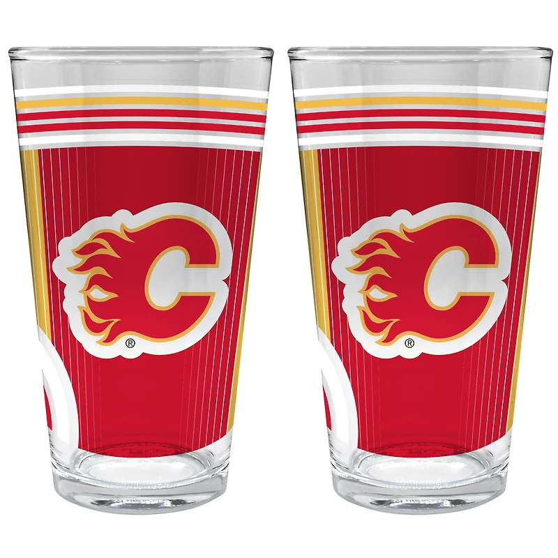 Calgary Flames Two-Piece 16oz. Pint Glass Set