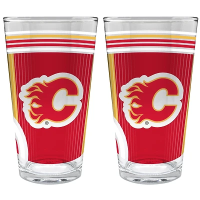 Calgary Flames Two-Piece 16oz. Pint Glass Set