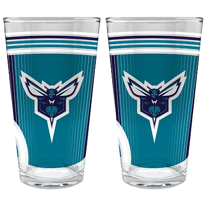 Charlotte Hornets Two-Piece 16oz. Pint Glass Set
