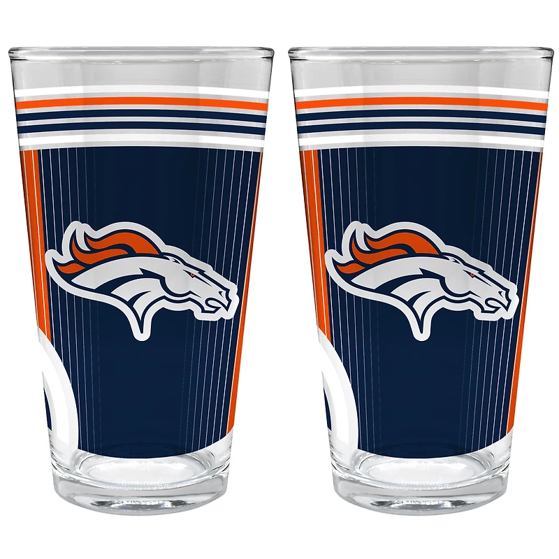Denver Broncos Two-Piece 16oz. Pint Glass Set