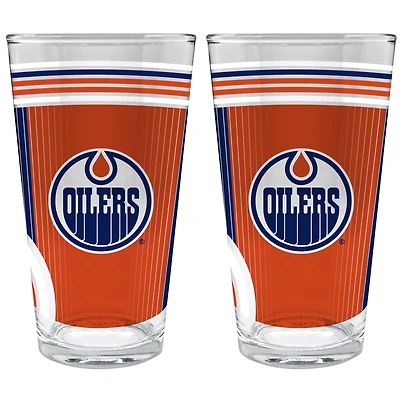 Edmonton Oilers Two-Piece 16oz. Pint Glass Set