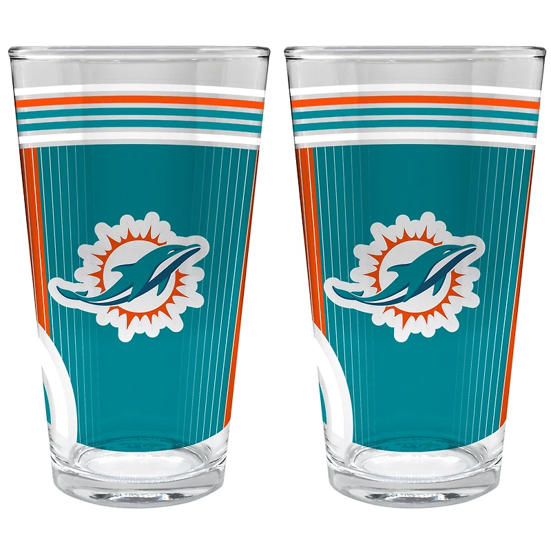 Miami Dolphins Two-Piece 16oz. Pint Glass Set