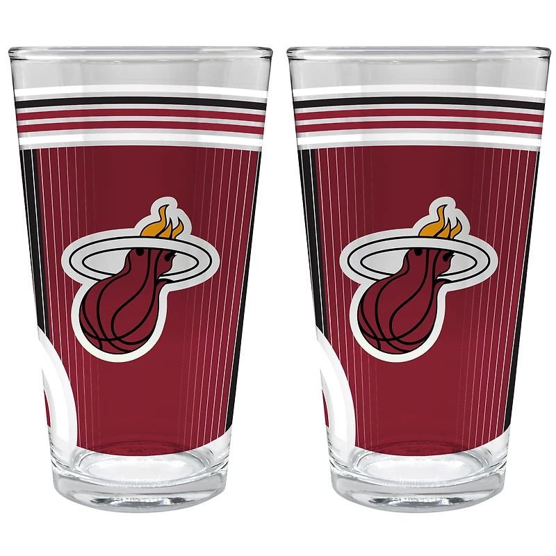 Miami Heat Two-Piece 16oz. Pint Glass Set