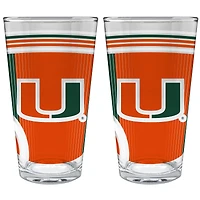 Miami Hurricanes Two-Piece 16oz. Pint Glass Set