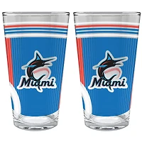 Miami Marlins Two-Piece 16oz. Pint Glass Set