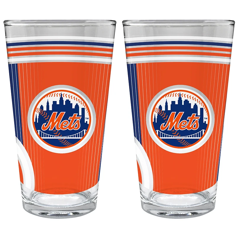 New York Mets Two-Piece 16oz. Pint Glass Set