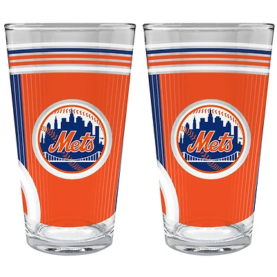 New York Mets Two-Piece 16oz. Pint Glass Set