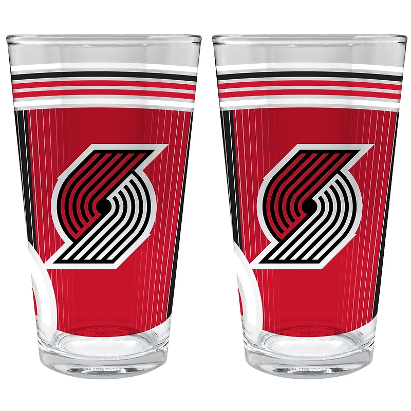 Portland Trail Blazers Two-Piece 16oz. Pint Glass Set