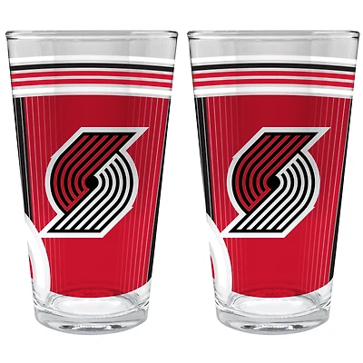 Portland Trail Blazers Two-Piece 16oz. Pint Glass Set