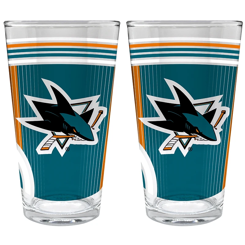 San Jose Sharks Two-Piece 16oz. Pint Glass Set