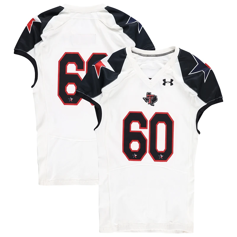 Texas Tech Red Raiders Team-Issued #60 White and Black Jersey from the 2013 NCAA Football Season