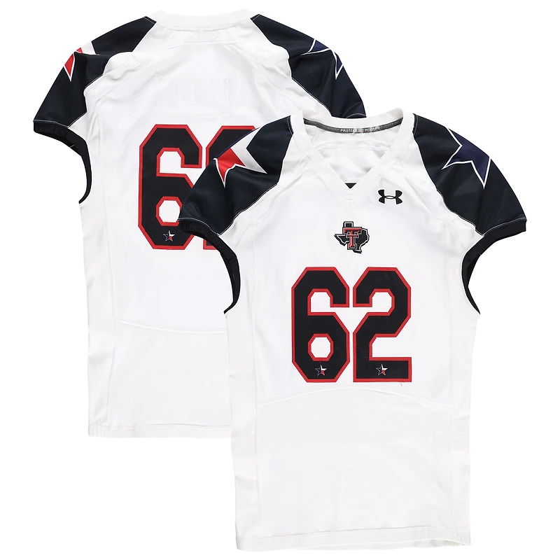 Texas Tech Red Raiders Team-Issued #62 White and Black Jersey from the 2013 NCAA Football Season