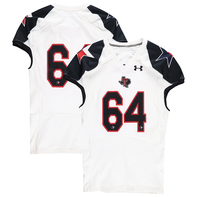 Texas Tech Red Raiders Team-Issued #64 White and Black Jersey from the 2013 NCAA Football Season