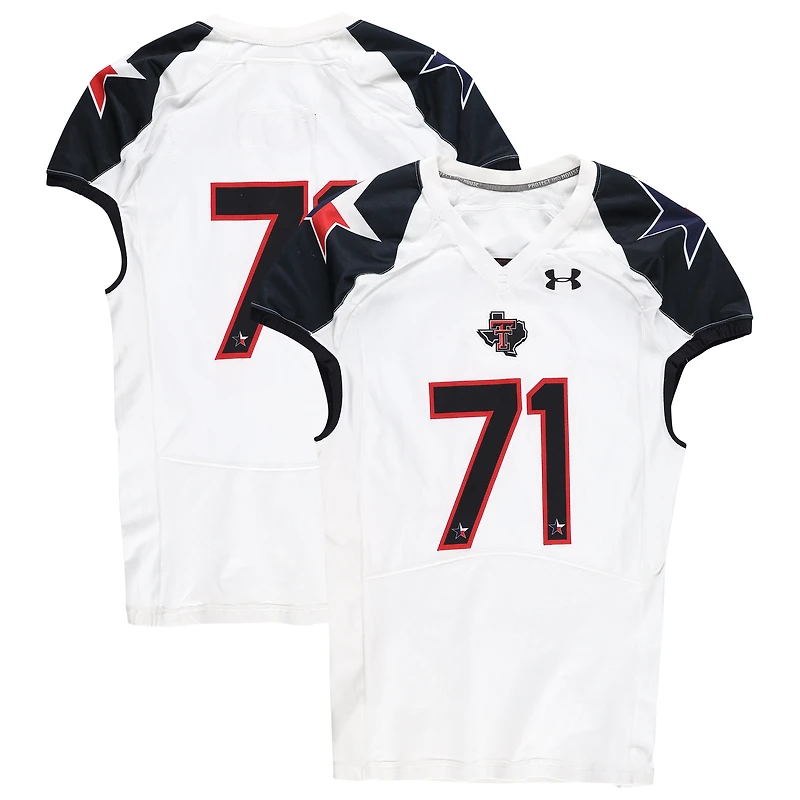 Texas Tech Red Raiders Team-Issued #71 White and Black Jersey from the 2013 NCAA Football Season