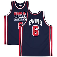 Patrick Ewing Team USA Autographed Navy Mitchell & Ness 1992 Authentic Jersey