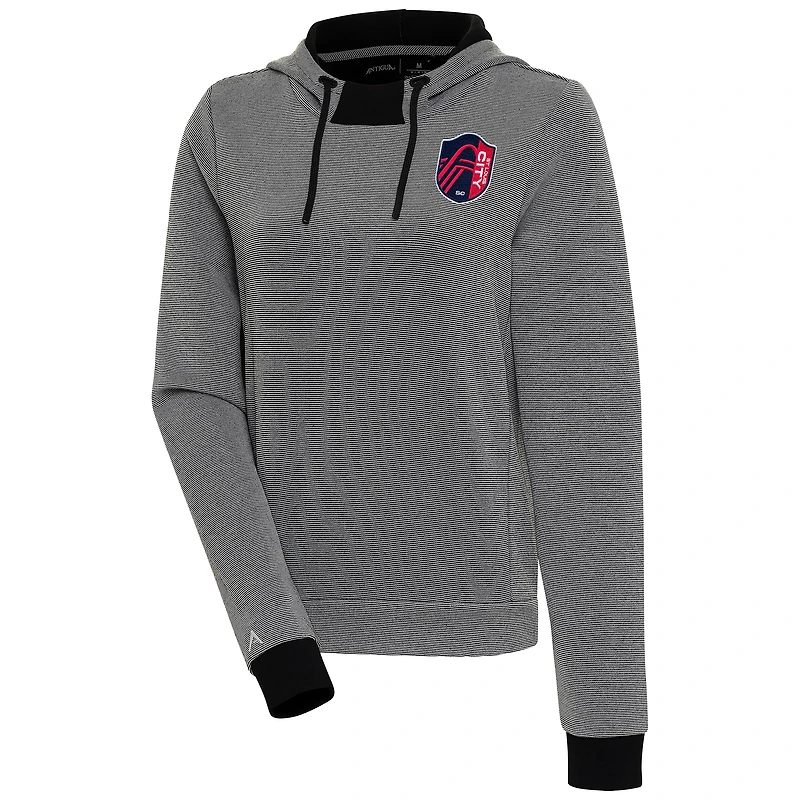 Women's Antigua St. Louis City SC Axe Bunker Tri-Blend Pullover Hoodie
