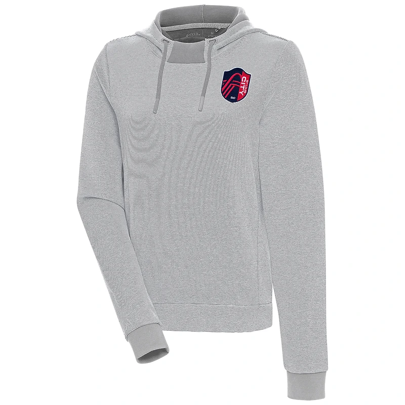 Women's Antigua St. Louis City SC Axe Bunker Tri-Blend Pullover Hoodie